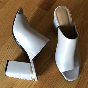 Calvin Klein Cicelle Peep Toe Mules Leather 8.5